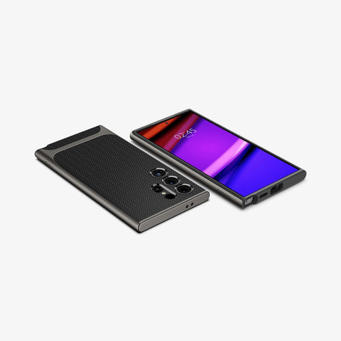 ACS07304 - Galaxy S24 Ultra Case Neo Hybrid in Black showing the back